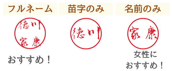 銀行印の名前の入れ方